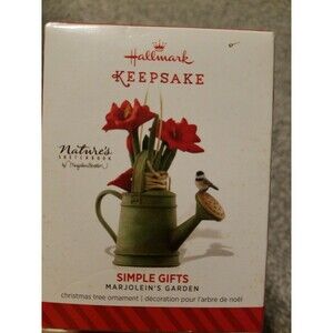 2014 Hallmark SIMPLE GIFTS #1 Series Ornament MARJOLEIN'S GARDEN Waterin…